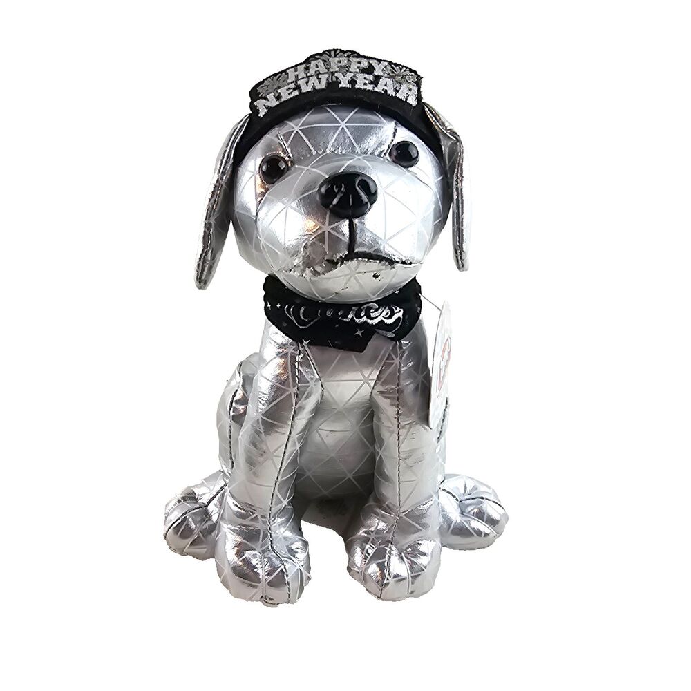 Raising Cane's Countdown Cane Limited Edition Plush Puppy Silver Happy New Year